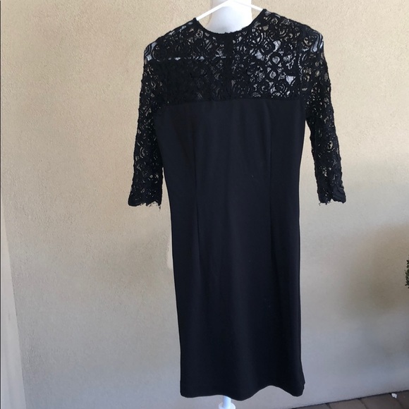 BB Dakota Chevis Ponte and Lace Dress Black Small - Picture 7 of 8